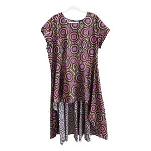 Ashro Afrocentric Medallion High Low Tunic Top Boho Whimsygoth Geometric 22W